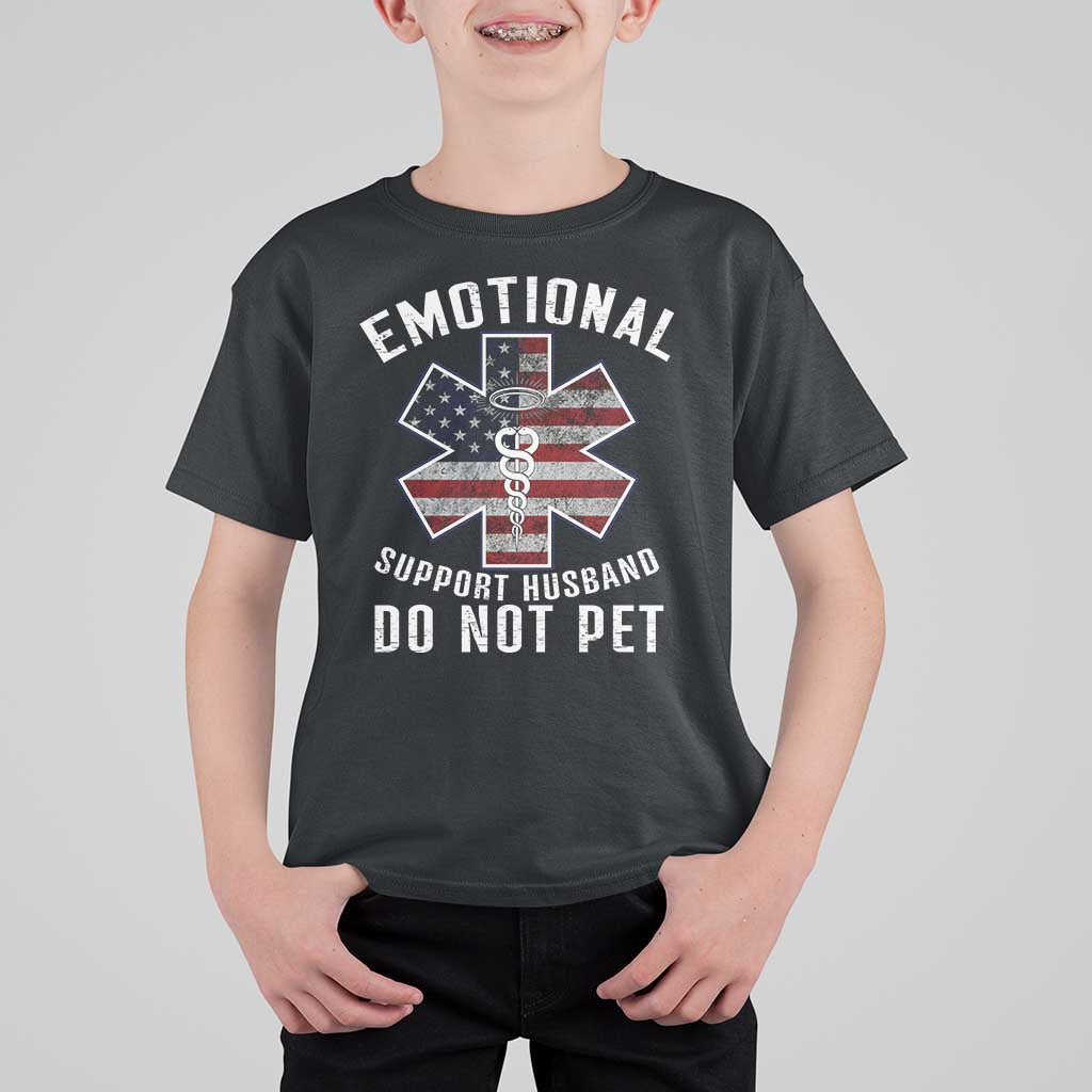 Emotional Support Husband Do Not Pet T Shirt For Kid Funny Couples - Wonder Print Shop