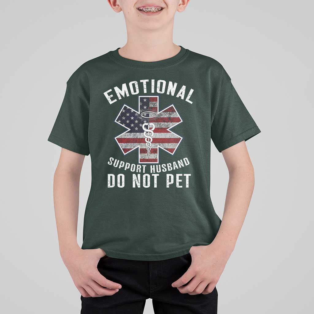 Emotional Support Husband Do Not Pet T Shirt For Kid Funny Couples - Wonder Print Shop