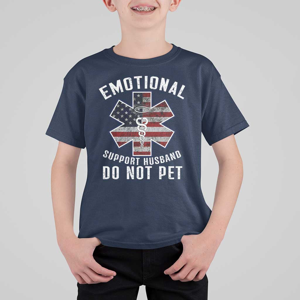 Emotional Support Husband Do Not Pet T Shirt For Kid Funny Couples - Wonder Print Shop