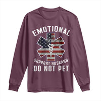 Emotional Support Husband Do Not Pet Long Sleeve Shirt Funny Couples - Wonder Print Shop