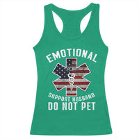 Emotional Support Husband Do Not Pet Racerback Tank Top Funny Couples - Wonder Print Shop
