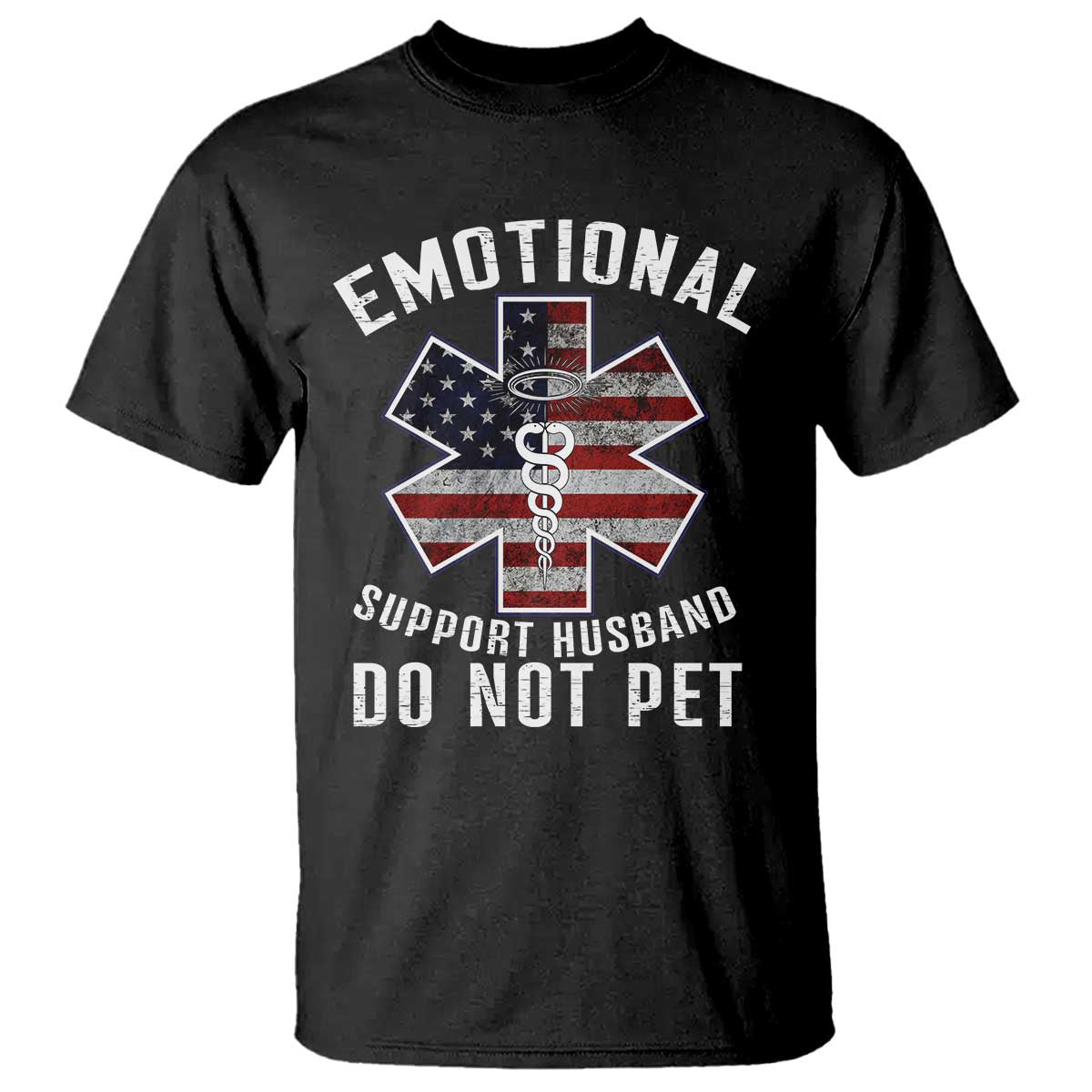 Emotional Support Husband Do Not Pet T Shirt Funny Couples - Wonder Print Shop