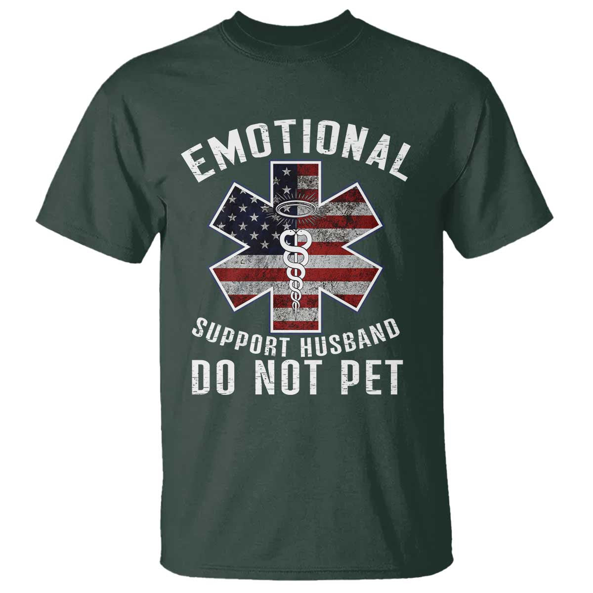 Emotional Support Husband Do Not Pet T Shirt Funny Couples - Wonder Print Shop