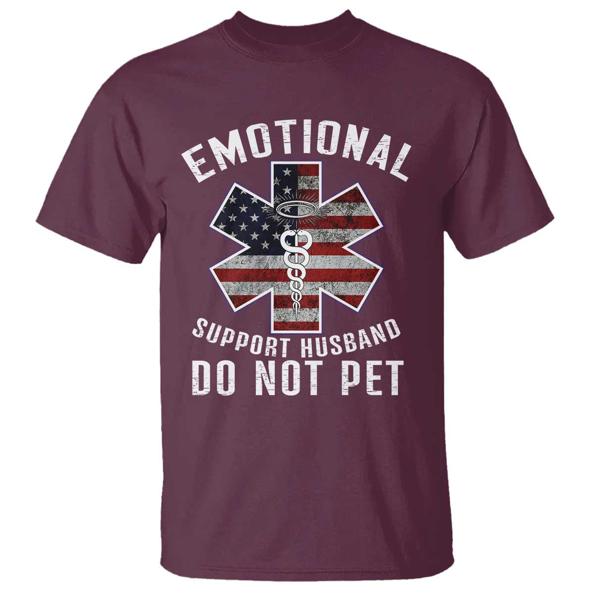 Emotional Support Husband Do Not Pet T Shirt Funny Couples - Wonder Print Shop