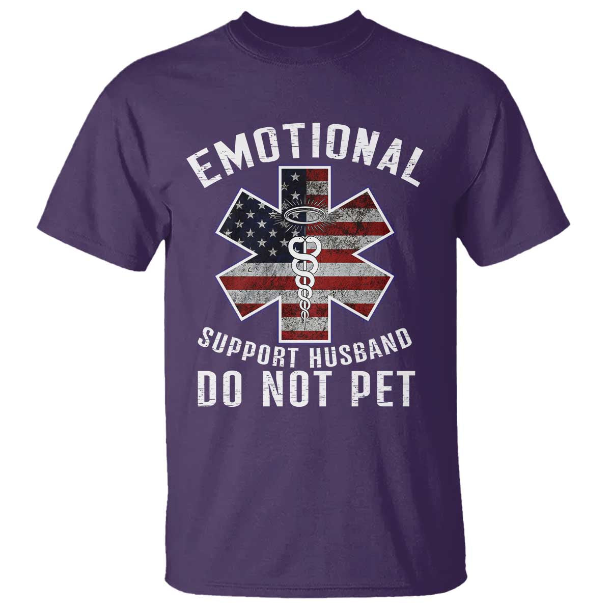 Emotional Support Husband Do Not Pet T Shirt Funny Couples - Wonder Print Shop