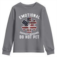 Emotional Support Husband Do Not Pet Youth Sweatshirt Funny Couples - Wonder Print Shop