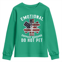 Emotional Support Husband Do Not Pet Youth Sweatshirt Funny Couples - Wonder Print Shop