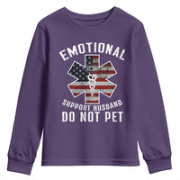 Emotional Support Husband Do Not Pet Youth Sweatshirt Funny Couples - Wonder Print Shop