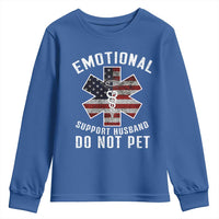 Emotional Support Husband Do Not Pet Youth Sweatshirt Funny Couples - Wonder Print Shop