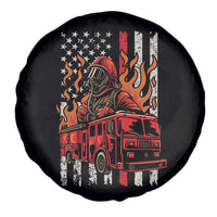 Firefighter Patriotic Fire Truck Fireman American Flag Spare Tire Cover - Wonder Print Shop