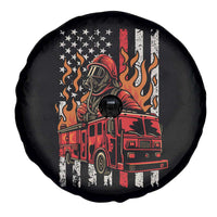 Firefighter Patriotic Fire Truck Fireman American Flag Spare Tire Cover - Wonder Print Shop
