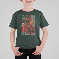 Firefighter Patriotic Fire Truck Fireman American Flag T Shirt For Kid - Wonder Print Shop