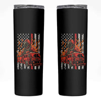 Firefighter Patriotic Fire Truck Fireman American Flag Skinny Tumbler