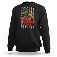 Firefighter Patriotic Fire Truck Fireman American Flag Sweatshirt - Wonder Print Shop