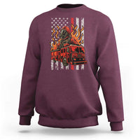 Firefighter Patriotic Fire Truck Fireman American Flag Sweatshirt - Wonder Print Shop