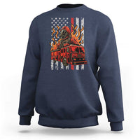 Firefighter Patriotic Fire Truck Fireman American Flag Sweatshirt - Wonder Print Shop