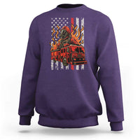 Firefighter Patriotic Fire Truck Fireman American Flag Sweatshirt - Wonder Print Shop