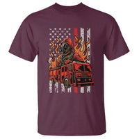 Firefighter Patriotic Fire Truck Fireman American Flag T Shirt - Wonder Print Shop
