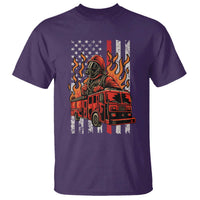 Firefighter Patriotic Fire Truck Fireman American Flag T Shirt - Wonder Print Shop