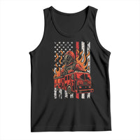 Firefighter Patriotic Fire Truck Fireman American Flag Tank Top - Wonder Print Shop