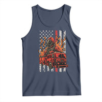 Firefighter Patriotic Fire Truck Fireman American Flag Tank Top - Wonder Print Shop