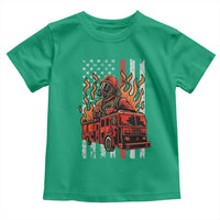 Firefighter Patriotic Fire Truck Fireman American Flag Toddler T Shirt - Wonder Print Shop