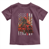Firefighter Patriotic Fire Truck Fireman American Flag Toddler T Shirt - Wonder Print Shop