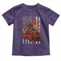 Firefighter Patriotic Fire Truck Fireman American Flag Toddler T Shirt - Wonder Print Shop