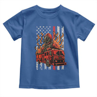 Firefighter Patriotic Fire Truck Fireman American Flag Toddler T Shirt - Wonder Print Shop