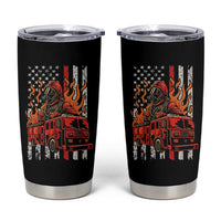Firefighter Patriotic Fire Truck Fireman American Flag Tumbler Cup