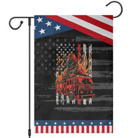 Firefighter Patriotic Fire Truck Fireman American Flag Garden Flag