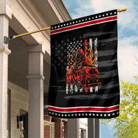 Firefighter Patriotic Fire Truck Fireman American Flag Garden Flag