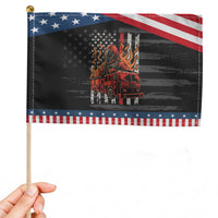 Firefighter Fire Truck Fireman American Flag Patriotic Handheld Flag