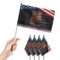 Firefighter Fire Truck Fireman American Flag Patriotic Handheld Flag