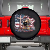 Fireman American Flag Spare Tire Cover Firefighter Christian Cross Bible - Wonder Print Shop