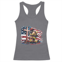 Fireman American Flag Racerback Tank Top Firefighter Christian Cross Bible - Wonder Print Shop