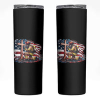 Fireman American Flag Skinny Tumbler Firefighter Christian Cross Bible