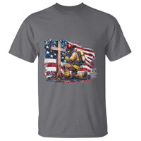 Fireman American Flag T Shirt Firefighter Christian Cross Bible - Wonder Print Shop