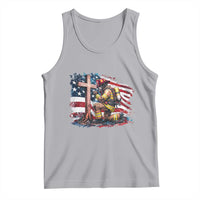 Fireman American Flag Tank Top Firefighter Christian Cross Bible - Wonder Print Shop