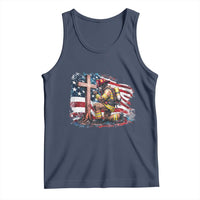 Fireman American Flag Tank Top Firefighter Christian Cross Bible - Wonder Print Shop