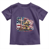 Fireman American Flag Toddler T Shirt Firefighter Christian Cross Bible - Wonder Print Shop