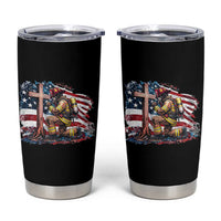 Fireman American Flag Tumbler Cup Firefighter Christian Cross Bible