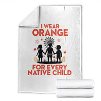 Native American Child Orange Shirt Day Throw Blanket I Wear Orange For Every Native Child - Wonder Print Shop