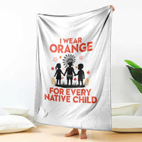 Native American Child Orange Shirt Day Throw Blanket I Wear Orange For Every Native Child - Wonder Print Shop