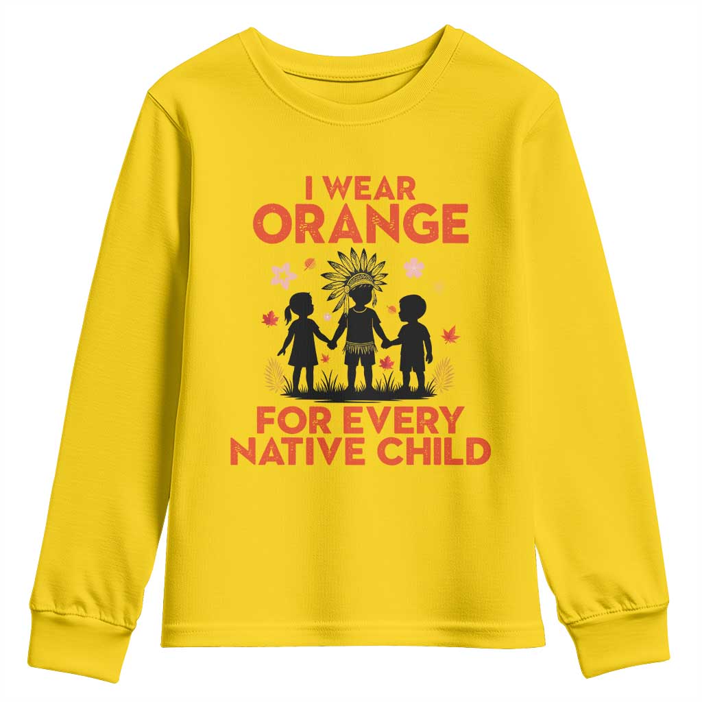 Native American Child Orange Shirt Day Youth Sweatshirt I Wear Orange For Every Native Child - Wonder Print Shop