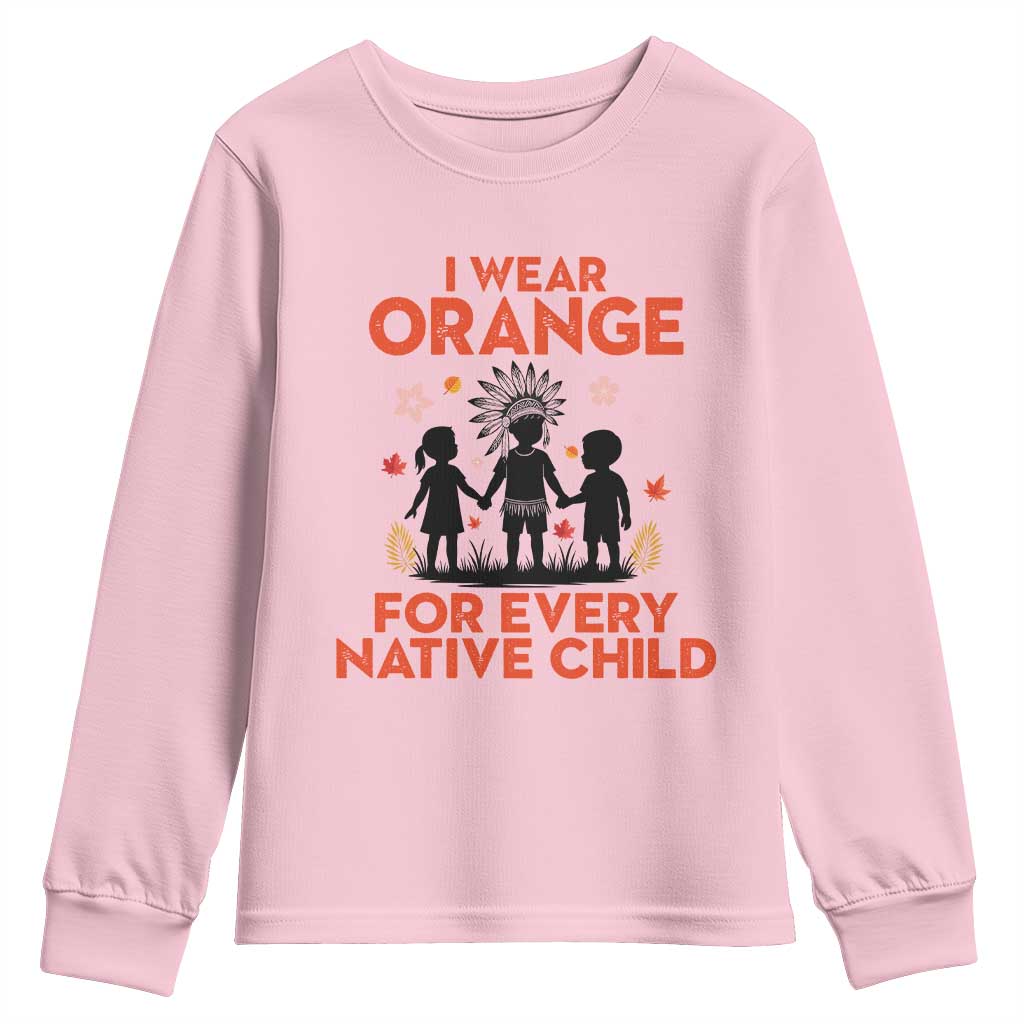 Native American Child Orange Shirt Day Youth Sweatshirt I Wear Orange For Every Native Child - Wonder Print Shop