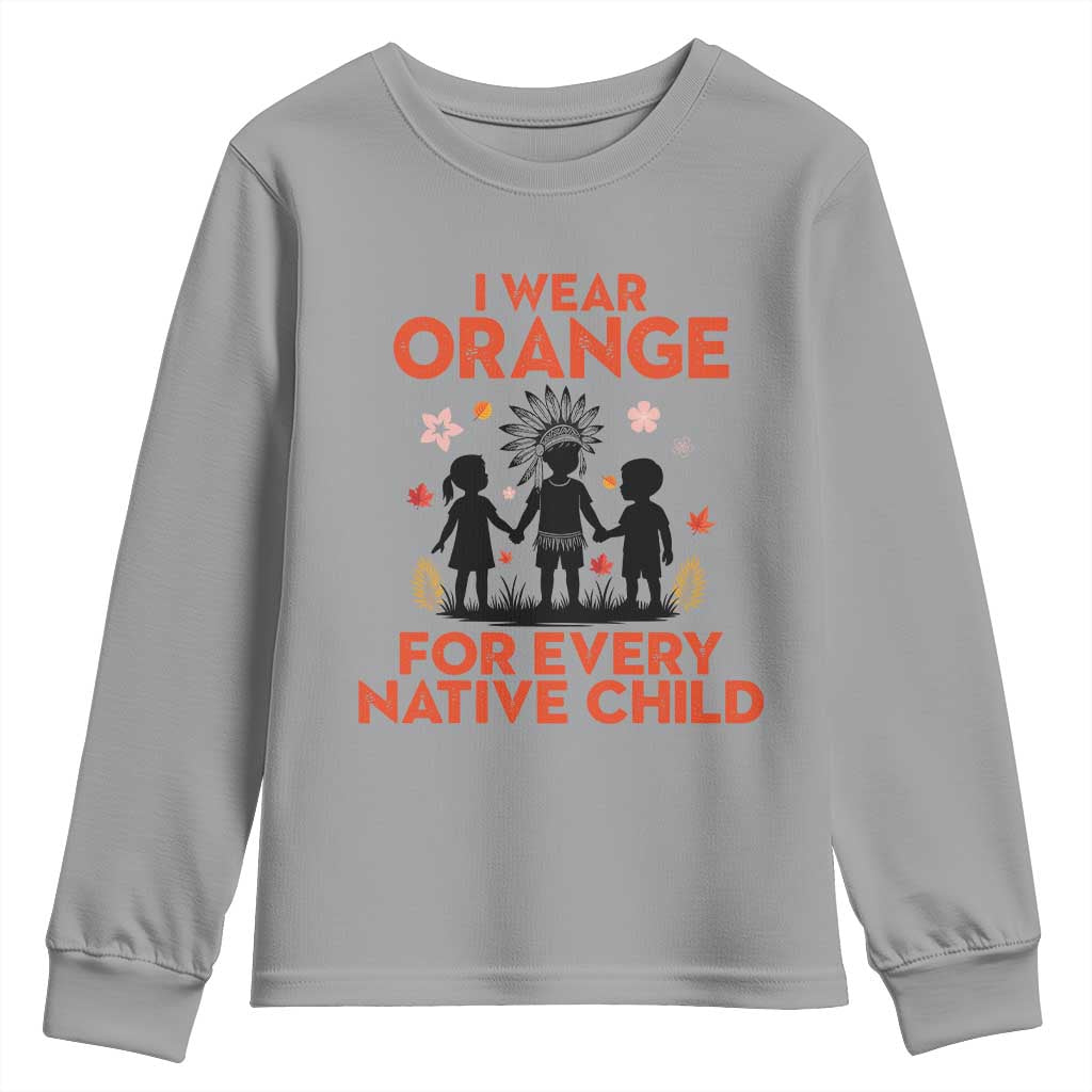 Native American Child Orange Shirt Day Youth Sweatshirt I Wear Orange For Every Native Child - Wonder Print Shop