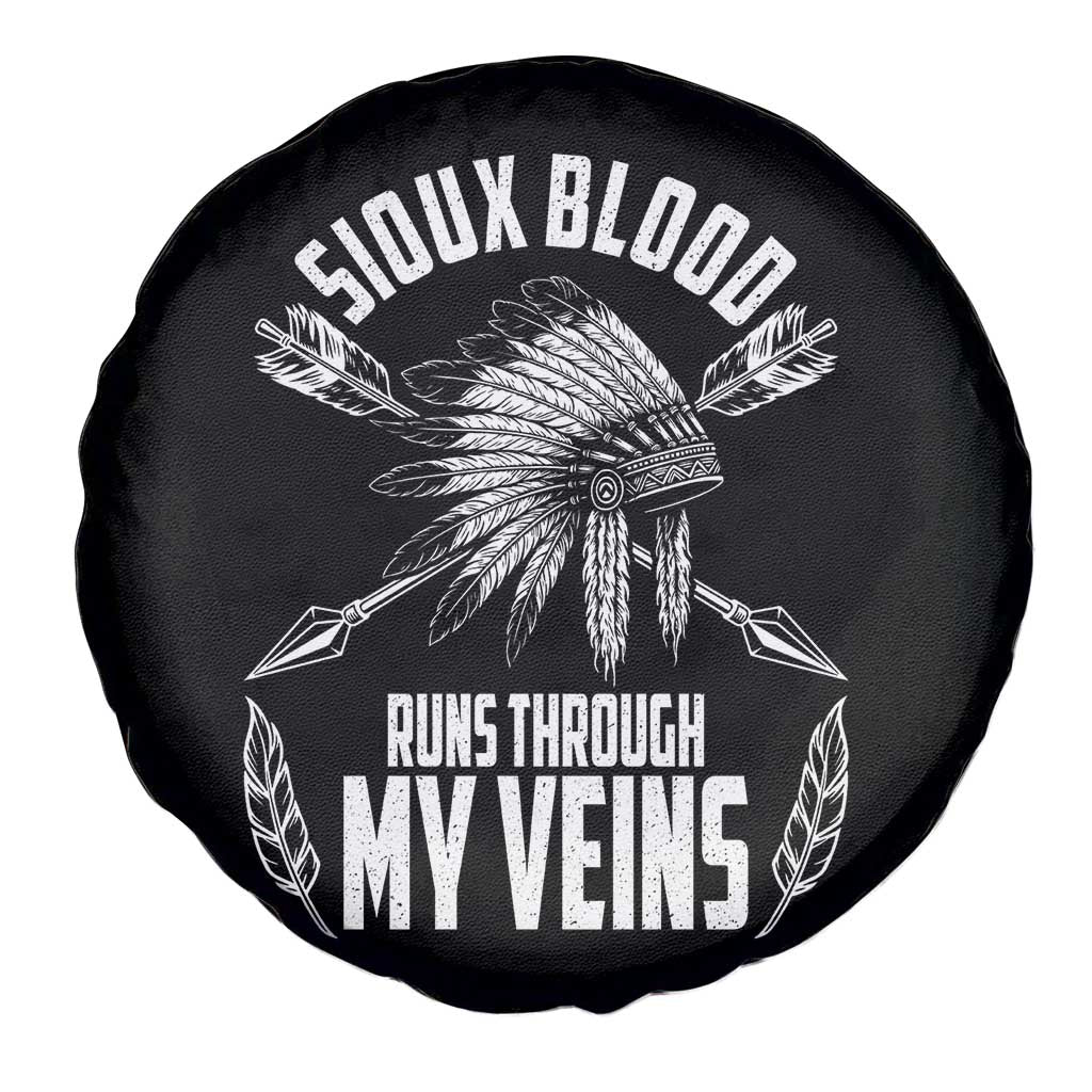 Native American Idian Chief Spare Tire Cover Sioux Blood Runs Through My Veins - Wonder Print Shop