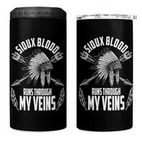 Native American Idian Chief 4 in 1 Can Cooler Tumbler Sioux Blood Runs Through My Veins