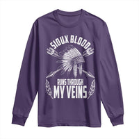 Native American Idian Chief Long Sleeve Shirt Sioux Blood Runs Through My Veins - Wonder Print Shop
